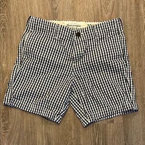 Abercrombie & Fitch Blue and White Flat Front Shorts